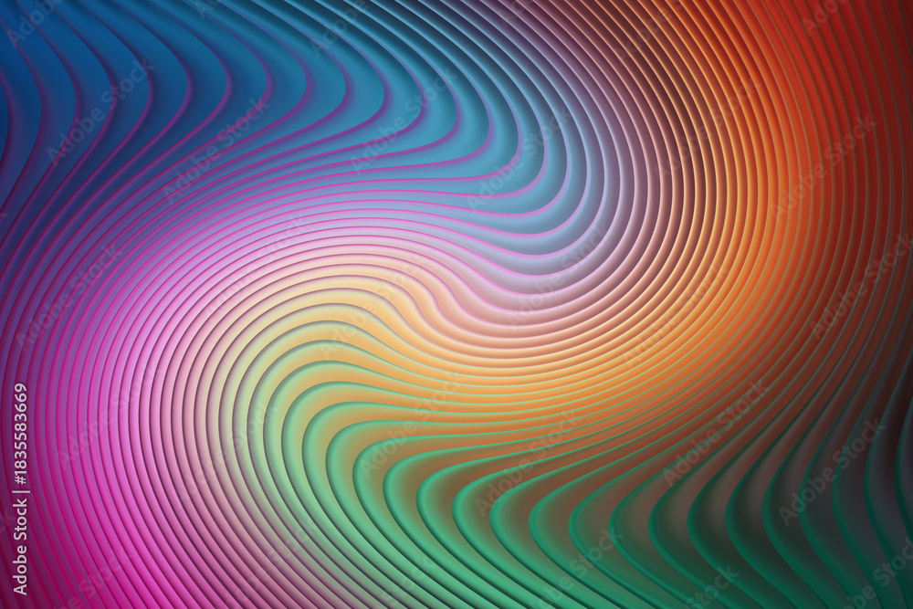 Fototapeta premium Abstract background with swirling lines in vibrant rainbow colors and smooth texture