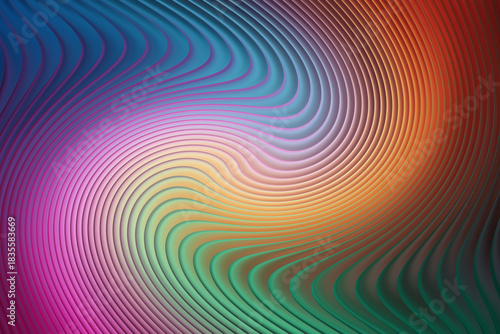 Abstract background with swirling lines in vibrant rainbow colors and smooth texture