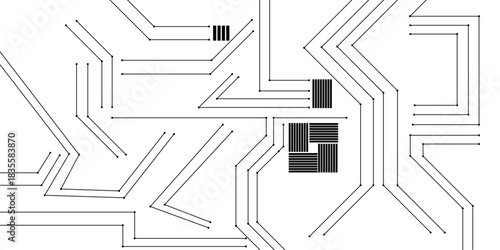 Abstract circuit board hi-tech digital technology and engineering vector graphic illustration suitable for website design, abstract futuristic circuit board line art technology on modern technology.