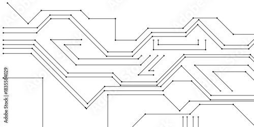 Abstract circuit board hi-tech digital technology and engineering vector graphic illustration suitable for website design, abstract futuristic circuit board line art technology on modern technology.