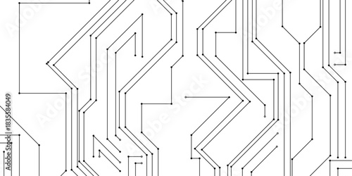 Abstract circuit board hi-tech digital technology and engineering vector graphic illustration suitable for website design, abstract futuristic circuit board line art technology on modern technology.