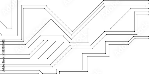 Abstract circuit board hi-tech digital technology and engineering vector graphic illustration suitable for website design, abstract futuristic circuit board line art technology on modern technology.