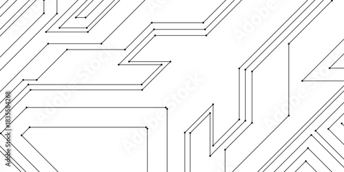 Abstract circuit board hi-tech digital technology and engineering vector graphic illustration suitable for website design, abstract futuristic circuit board line art technology on modern technology.