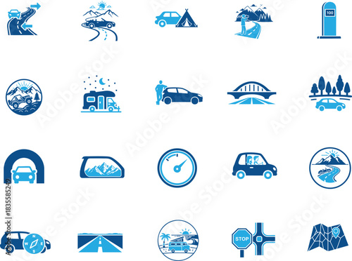 Road Trip Travel Adventure Vacation Icon