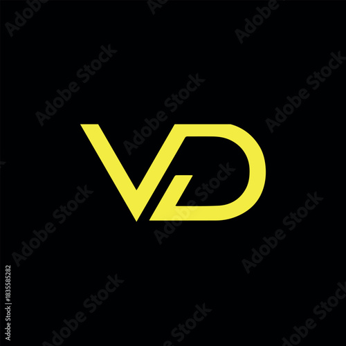 letters vd or dv text logo design vector