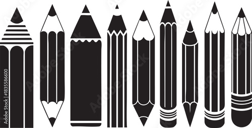 A collection of unique black and white pencil illustrations for design