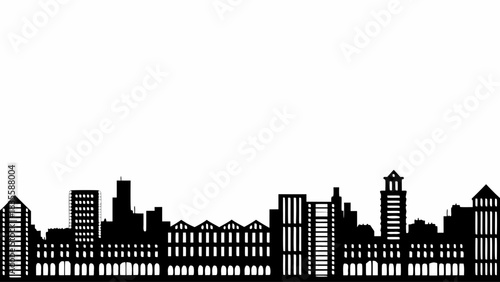 Sleek city skyline silhouette for modern designs and branding projects needing a contemporary urban flair, perfect for architectural firms and city planning visuals