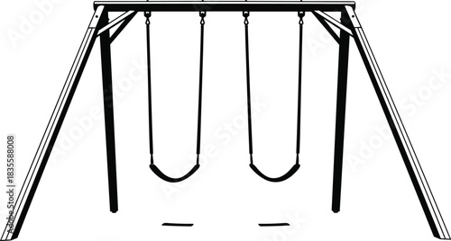 Classic swing set evokes childhood joy and playful memories, perfect for parks, playgrounds, and family-friendly designs adding a touch of nostalgic fun
