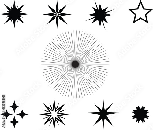 Sparkle Star Icon Vector Design, Twinkle Vector icon, Star Icon, Sparkle vector set icon, Set of Vector icon