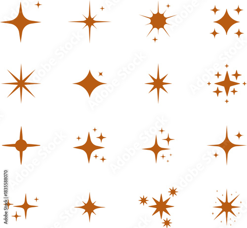 Sparkle Star Icon Vector Design, Twinkle Vector icon, Star Icon, Sparkle vector set icon, Set of Vector icon