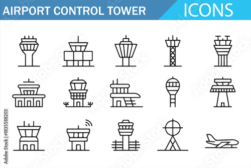 Aviation Navigation and Control Tower Symbol Set