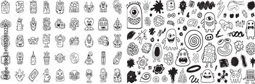 Ancient egyptian hieroglyphs black and white vector illustration