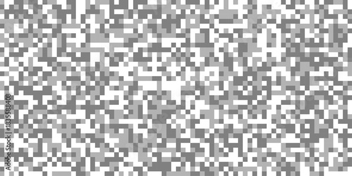 Censorship blurred pixels effect for gray and white squares digital pixelated patterns, horizontal pixelated bar in grayscale censorship effect grey mosaic different shades isolated background.