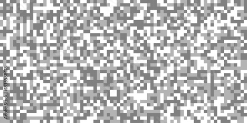 Censorship blurred pixels effect for gray and white squares digital pixelated patterns, horizontal pixelated bar in grayscale censorship effect grey mosaic different shades isolated background.