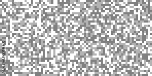 Censorship blurred pixels effect for gray and white squares digital pixelated patterns, horizontal pixelated bar in grayscale censorship effect grey mosaic different shades isolated background.