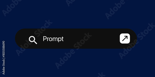 Modern generative AI bar. Liquid glass element with generate symbol. Artificial intelligence. User interface element for ui ux design.  Transparent frames and buttons. Vector illustration.
