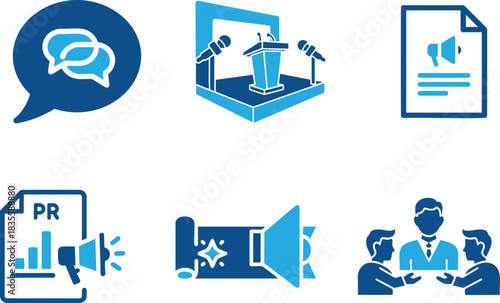 Public Relation Corporate Media Networking Icon