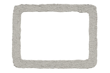 Chalk drawing border creating a textured white rectangle frame with grunge effect, transparent background for design