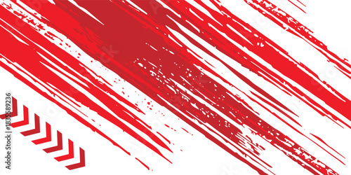 red and white brush wrap car sticker pattern abstract banner sporty lines red and white color. vector