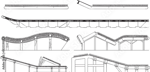 Conveyor System Engineering Diagrams for Manufacturing and Industrial Applications detailed