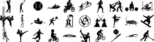 Silhouette illustrations showcasing a variety of sports and activities