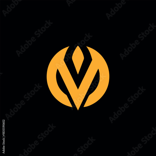 letters vm or mv text logo design vector