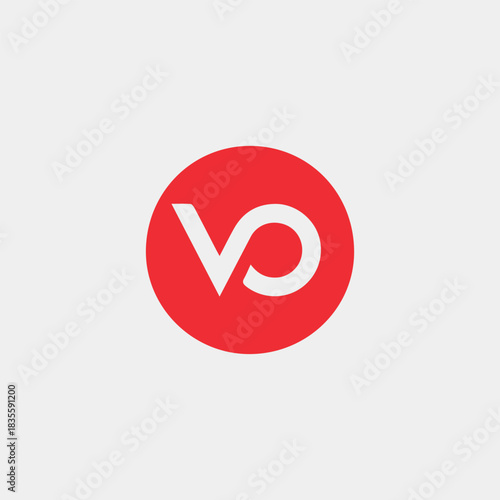 letters ov or vo text logo design vector