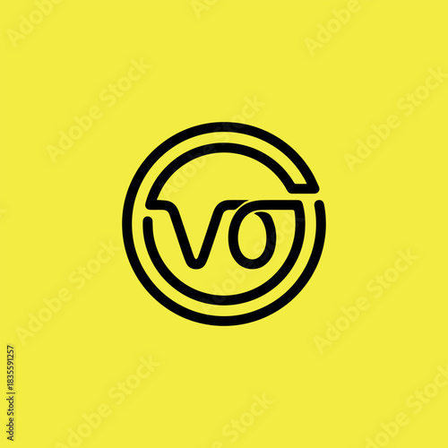 letters ov or vo text logo design vector