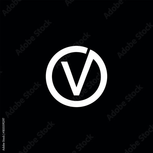 letters ov or vo text logo design vector