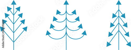 New Year's trees in the shape of sharp arrows. Thin hands, sharp hands like hooks and lampposts, elegant and very beautiful hands