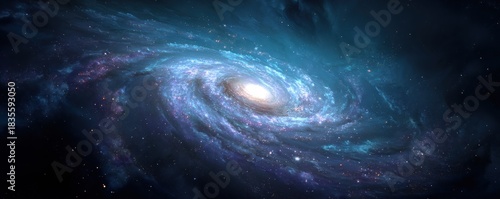 A Stunning Spiral Galaxy with Bright Center and Swirling Arms.