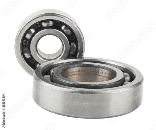 Old bearings isolated on white background.
