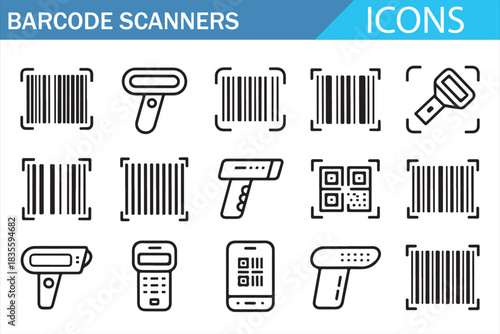 Barcode and Scanner Device Icon Collection for POS and Stock Management