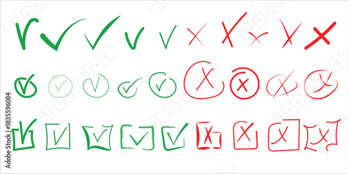 Yes Tick And No Cross Buttons Vector