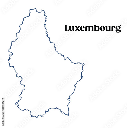 Luxembourg Map Silhouette Vector: Editable Outline of the Grand Duchy, Central Europe/Benelux Location, National Flag Icon for Finance, Business, Political, Education, and Trending Digital Infographic