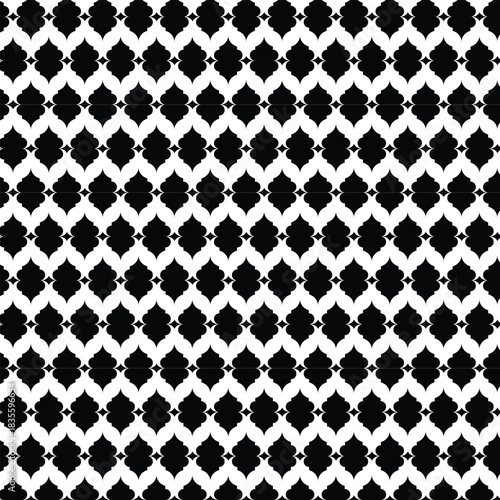 Black and white seamless geometric vintage vector pattern for textile fabric decoration design