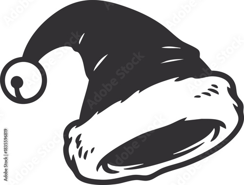 Christmas elf hat in green and red colors with a playful design