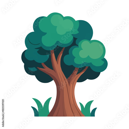 green tree vector illustration,