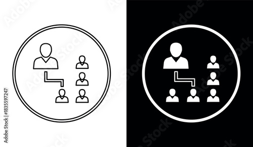 Organization chart icon showing hierarchy and team structure Vector illustration