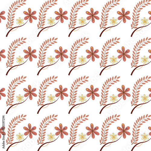 Vintage Style Brown Botanical Texture.