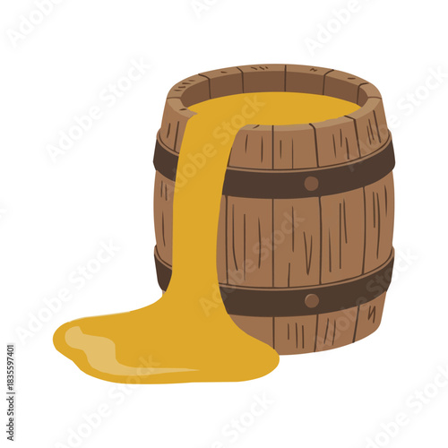 wooden barrel isolated on white