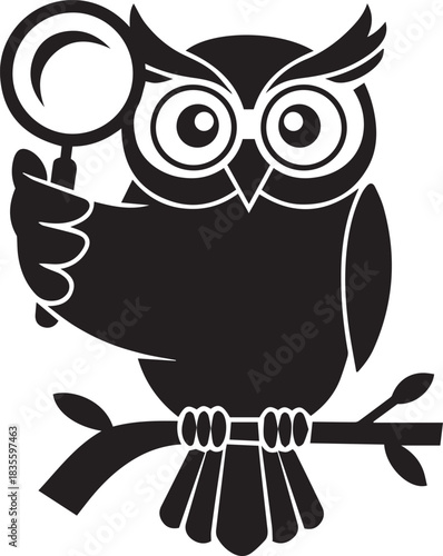 owl with magnify glass