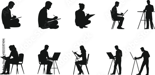 Vector silhouette and outline collection of business people shaking hands, illustrating professional collaboration, partnership agreement, successful negotiation, and corporate cooperation concepts.