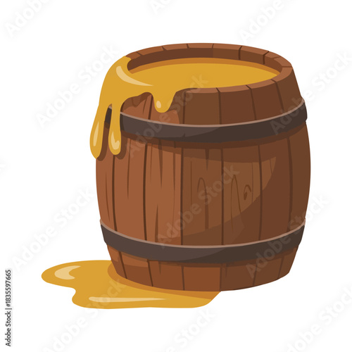 wooden barrel isolated on white