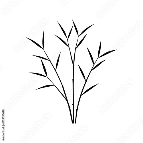 Minimalist bamboo silhouette vector expressing an elegant modern botanical illustration Vector illustration