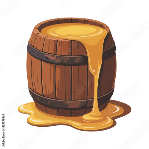 wooden barrel isolated on white