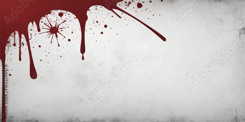 Vector grunge red heart blood splatter paint backdrop design for Valentine's Day illustration