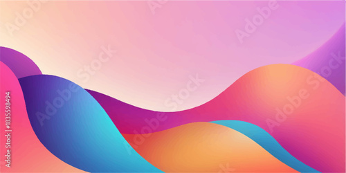 Colorful abstract vector illustration featuring a wavy curve pattern with orange and blue light lines on a textured backdrop for design and wallpaper