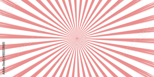 Red sunburst background with radial rays vector pattern vintage illustration bright design
