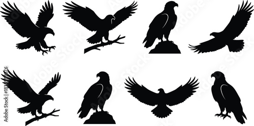 Detailed Black Silhouette Vector Set of Track and Field Runners and Athletes in Action, Depicting Sprinting, Hurdles, Long Jump, and Starting Positions.